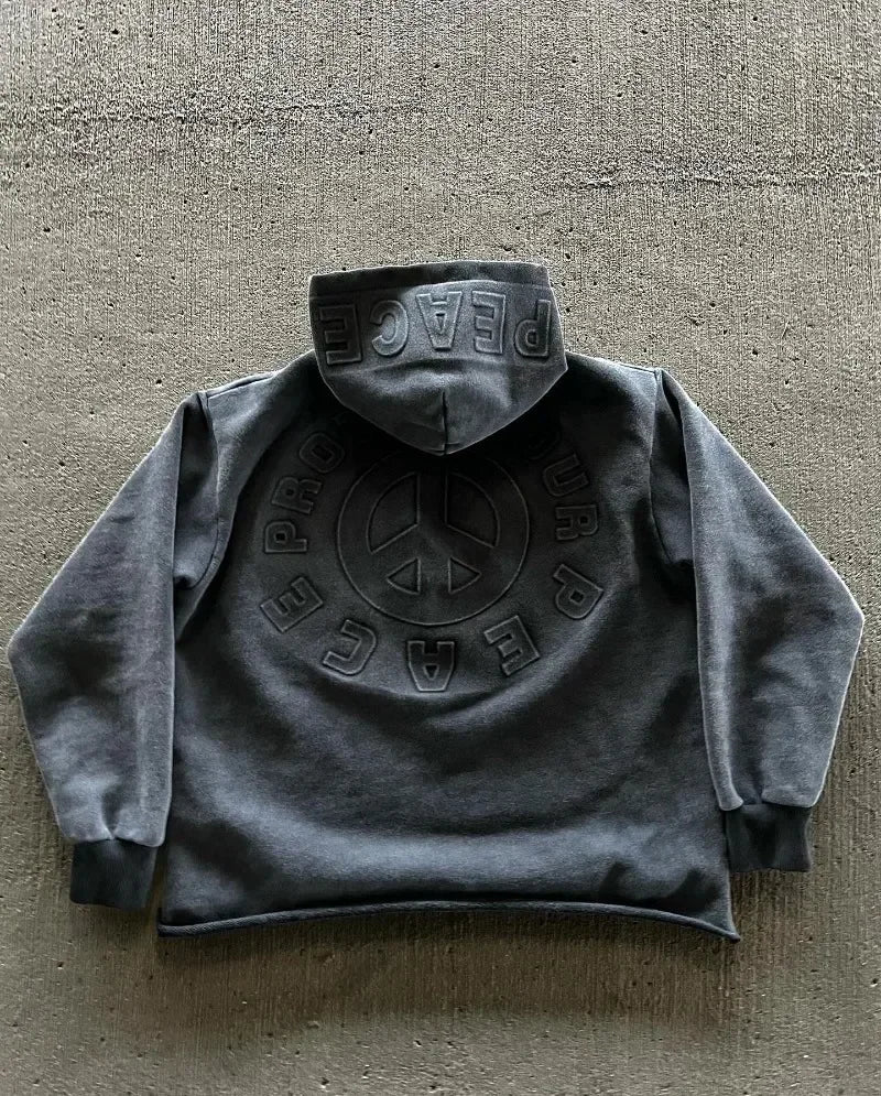 Peace Hoodie – Black Hoodies & Sweatshirts - Image 5