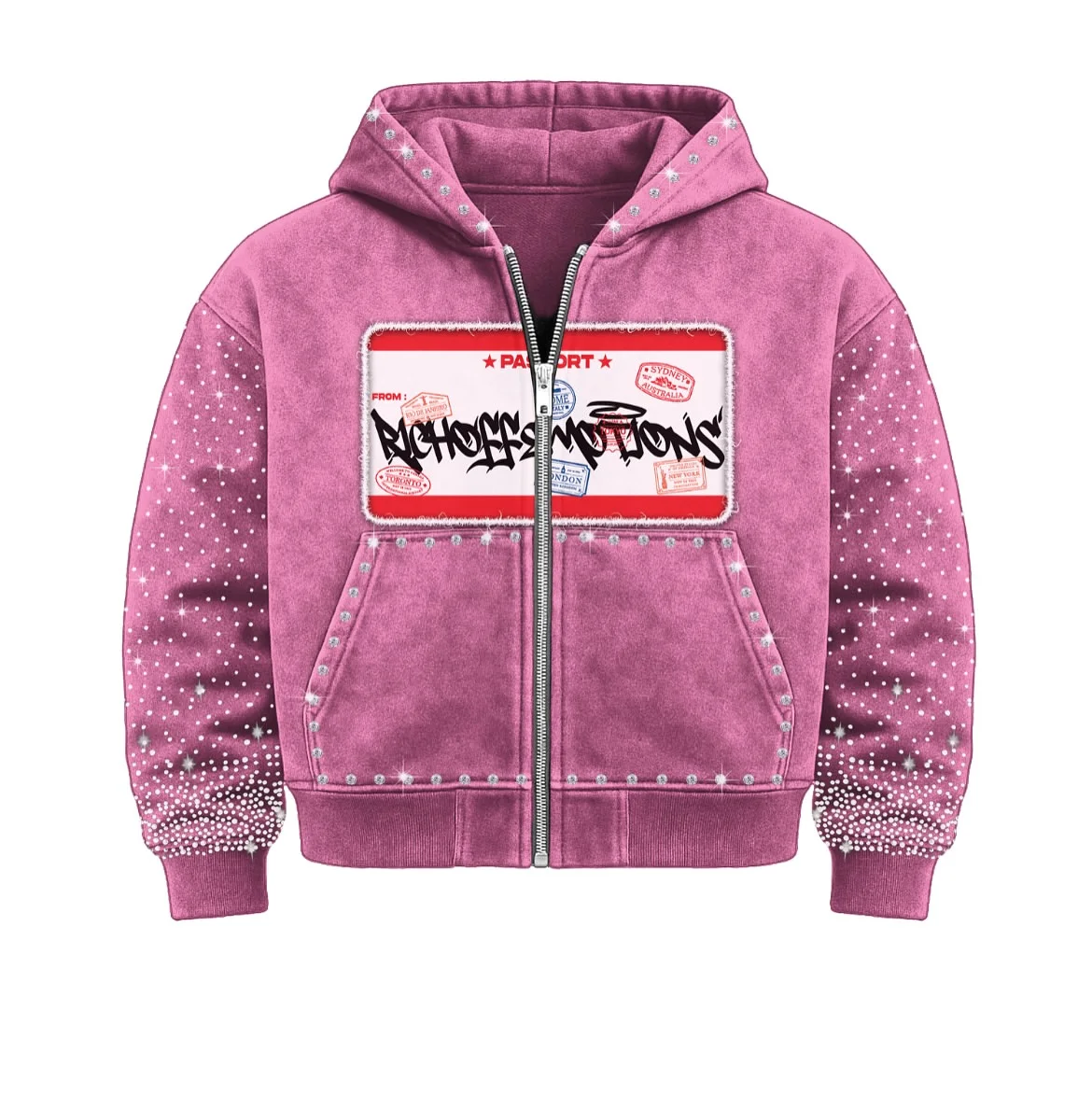 Rhinestone Molly Hoodie – Blue Hoodies & Sweatshirts - Image 8