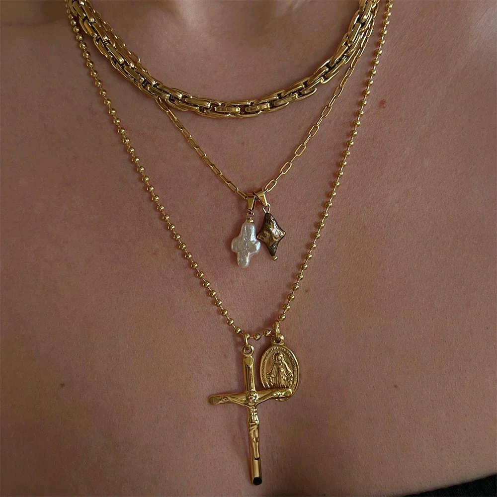 Pearl Cross Necklace