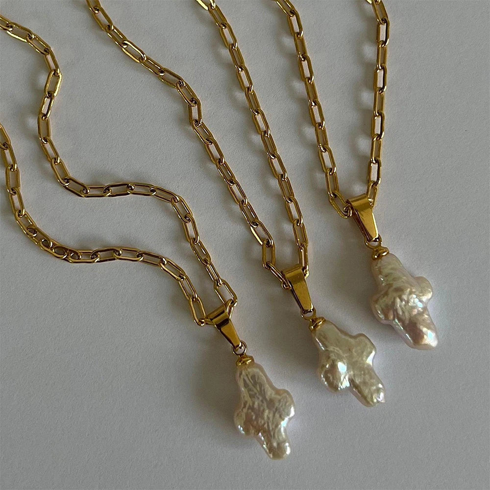 Pearl Cross Necklace - Image 2