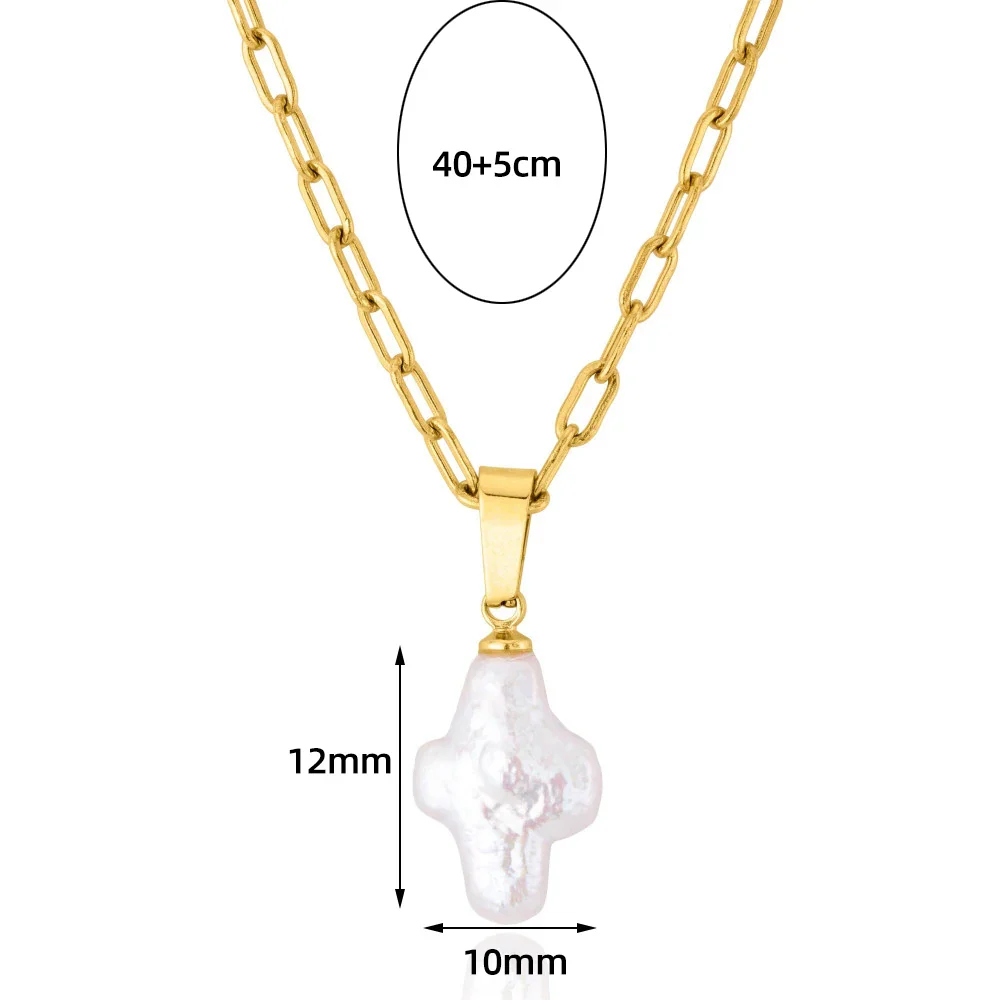 Pearl Cross Necklace - Image 5
