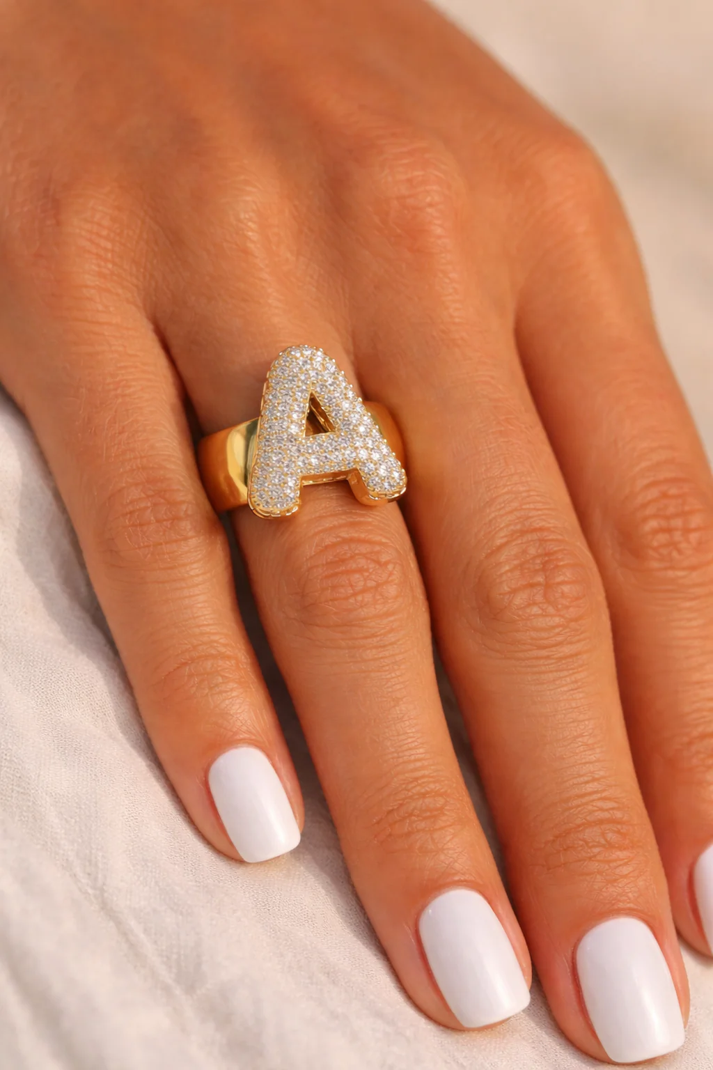 Chunky Letter Rings – Gold
