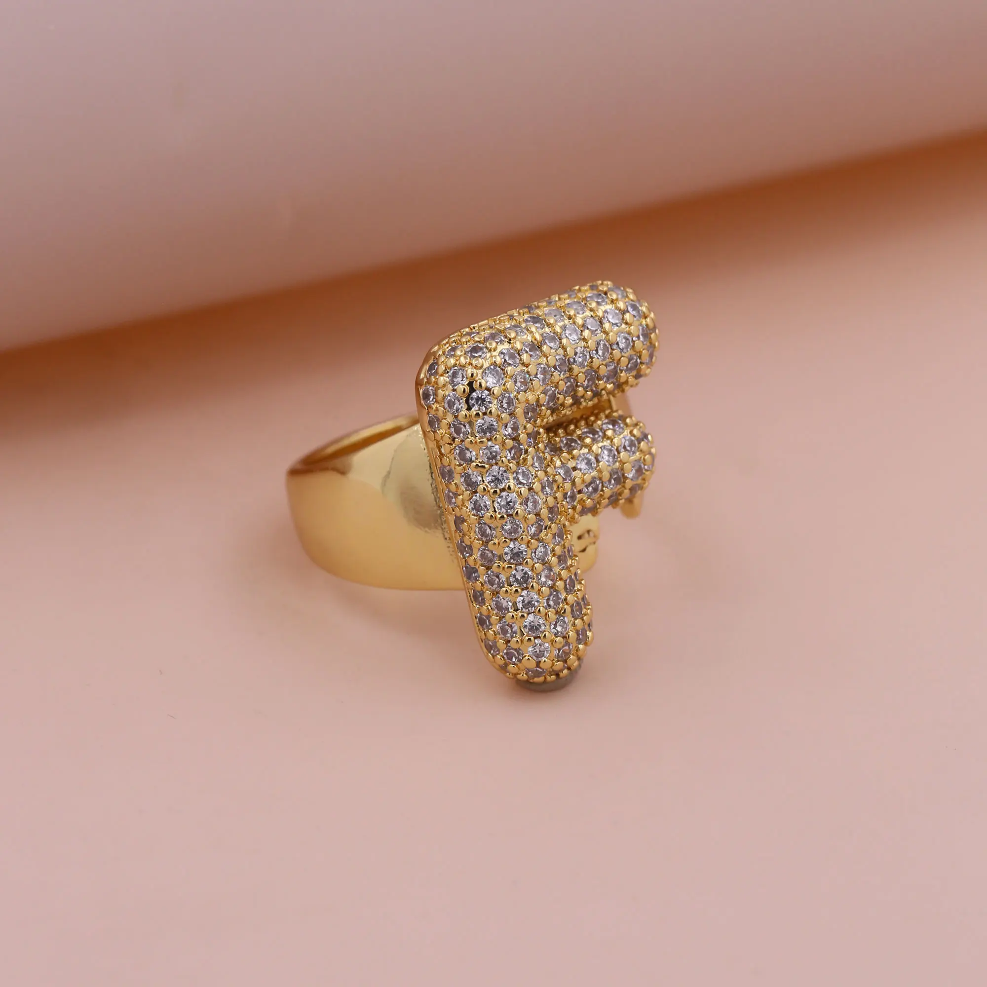 Chunky Letter Rings – Gold - Image 15