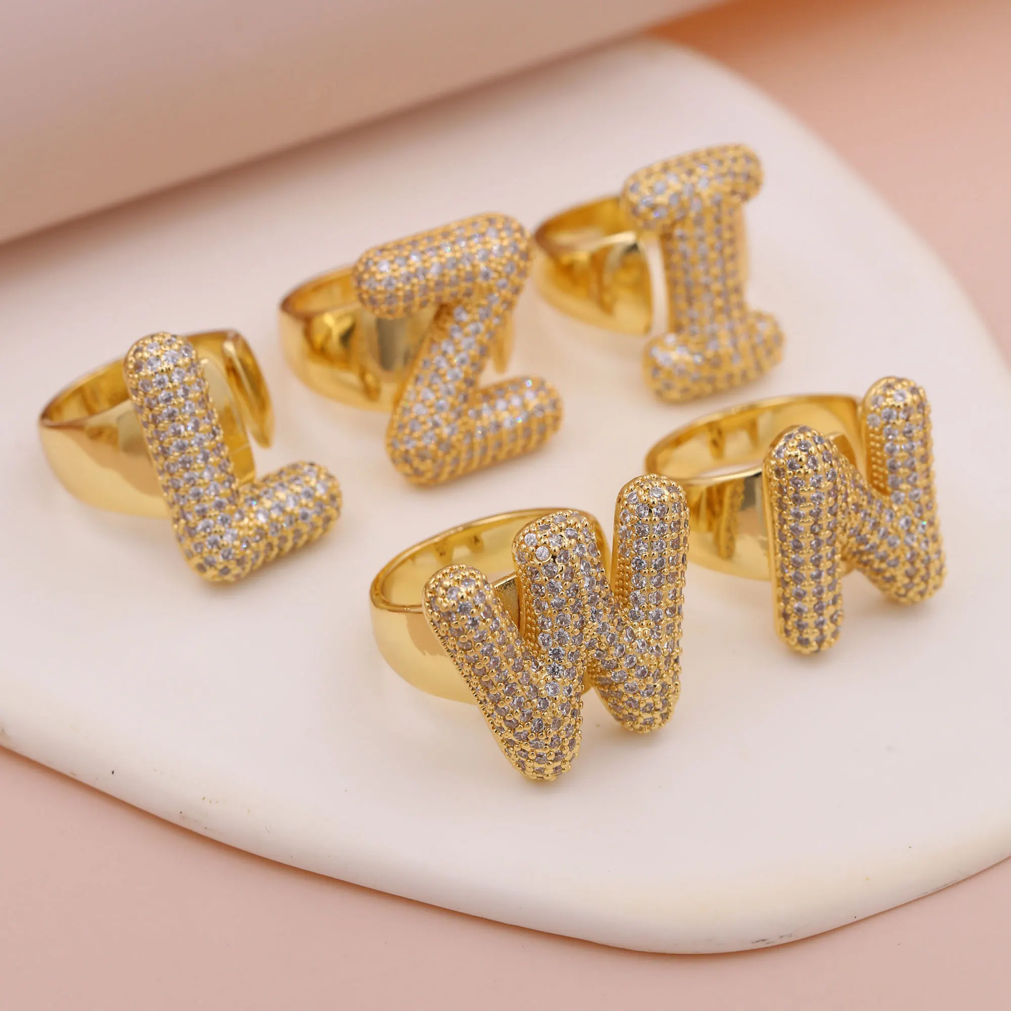 Chunky Letter Rings – Gold - Image 4