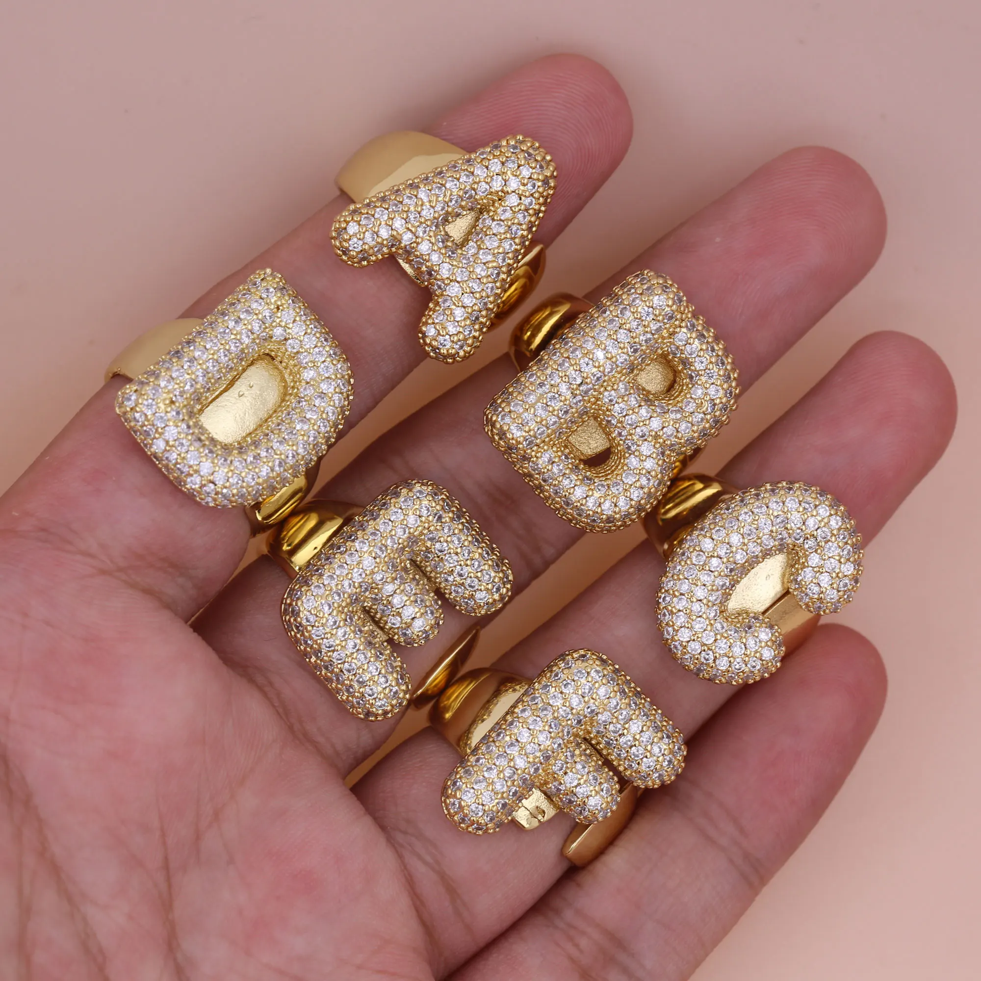 Chunky Letter Rings – Gold - Image 5