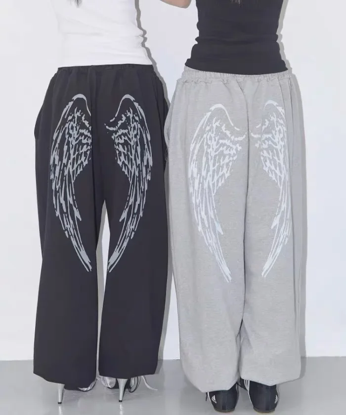 Angel Wings Graphic Breathable Pants – White Trousers & Joggers - Image 2