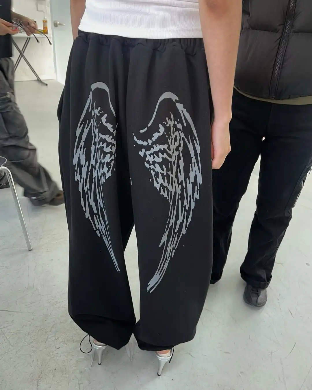Angel Wings Graphic Breathable Pants – White Trousers & Joggers - Image 5