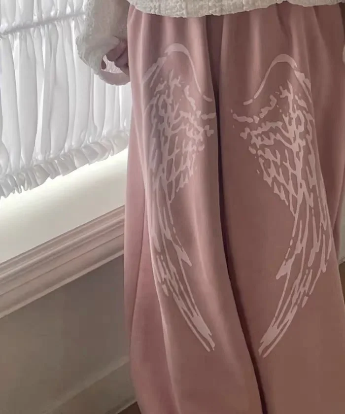 Angel Wings Graphic Breathable Pants – White Trousers & Joggers - Image 8