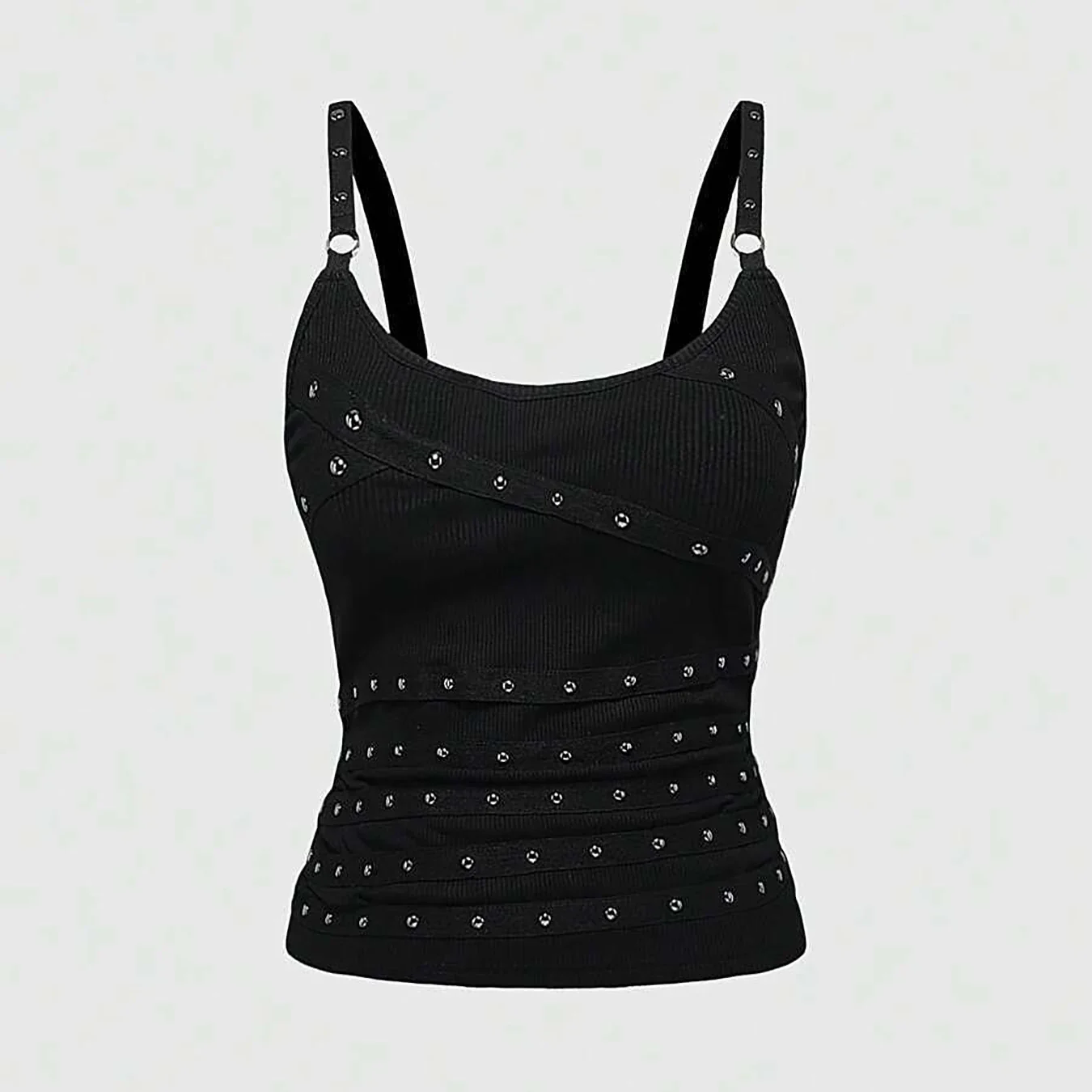 Lace Trim Cami Top – Black
