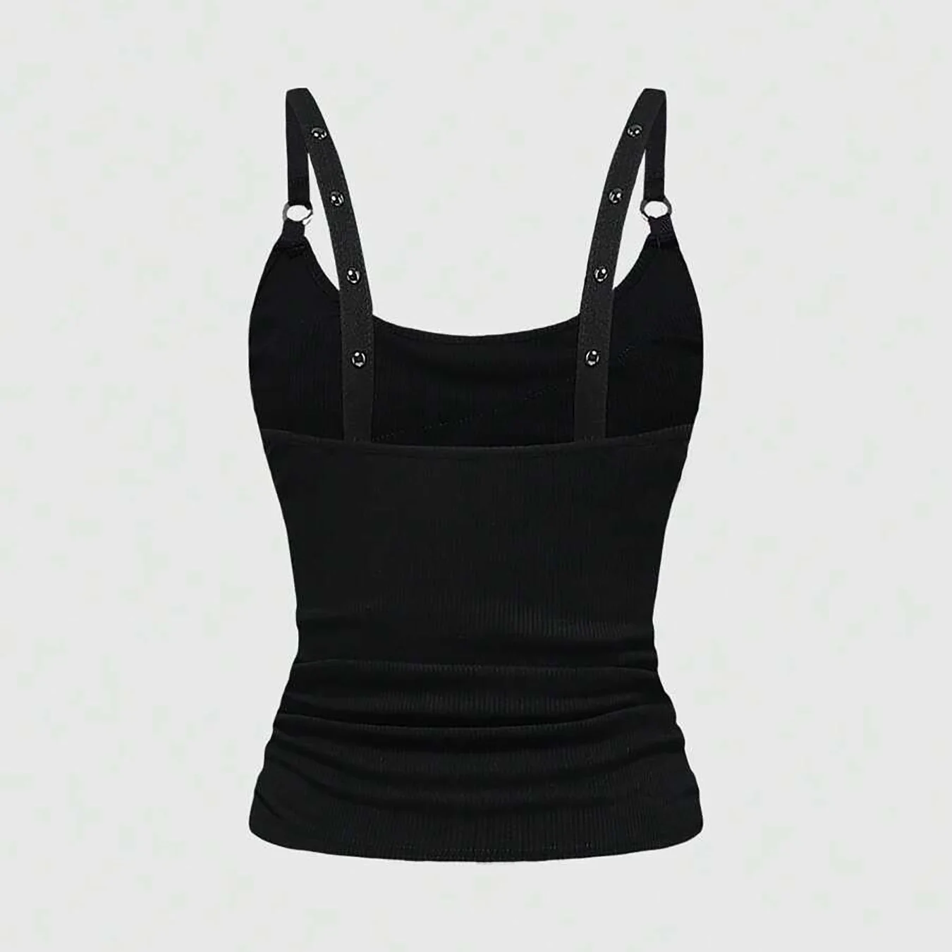 Lace Trim Cami Top – Black - Image 2