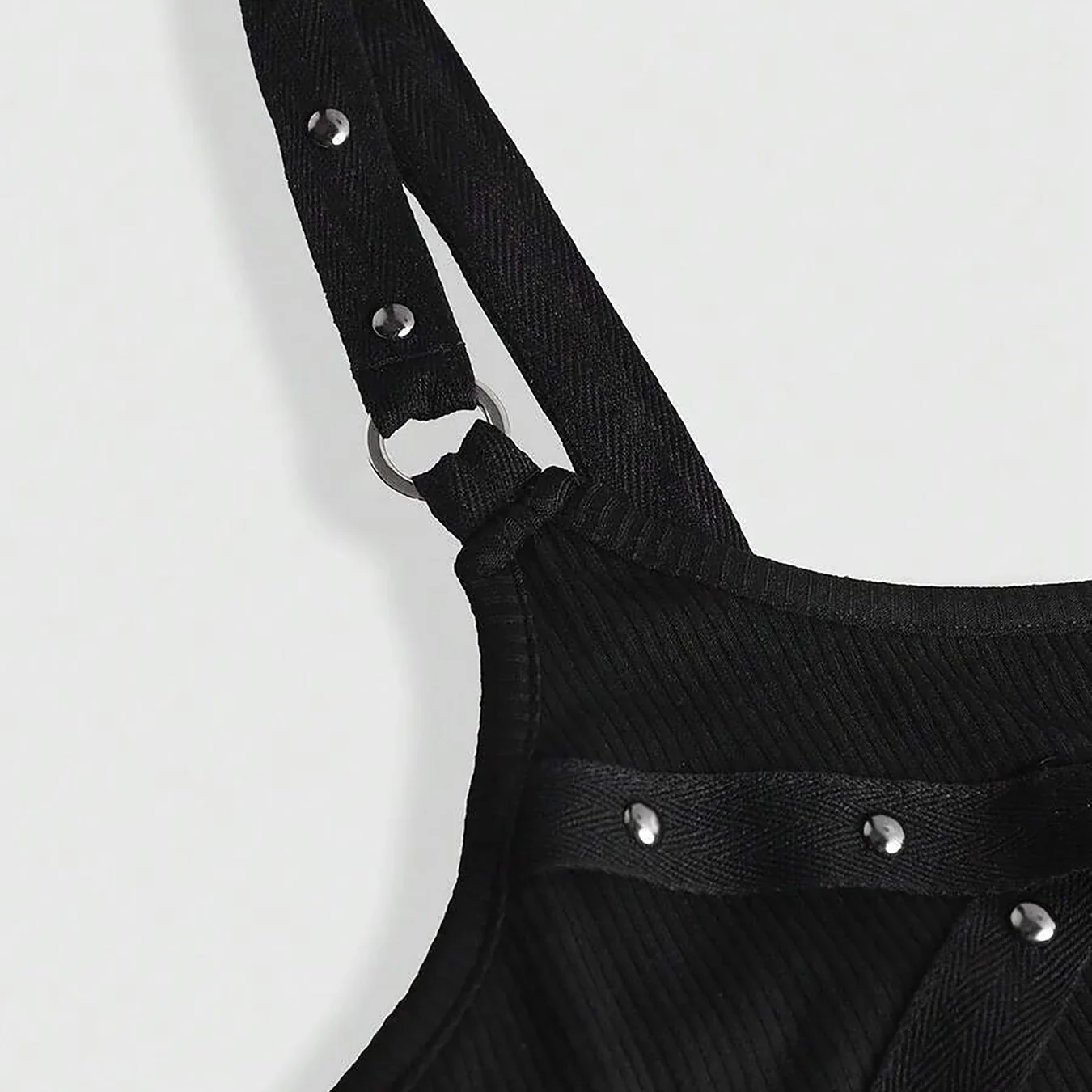 Lace Trim Cami Top – Black - Image 3