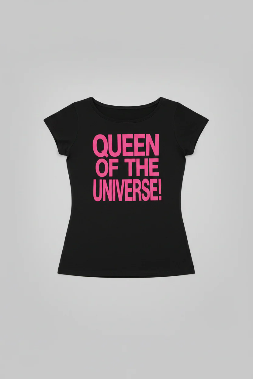 Queen Of The Universe Baby Tee – Black T-Shirt - Image 2