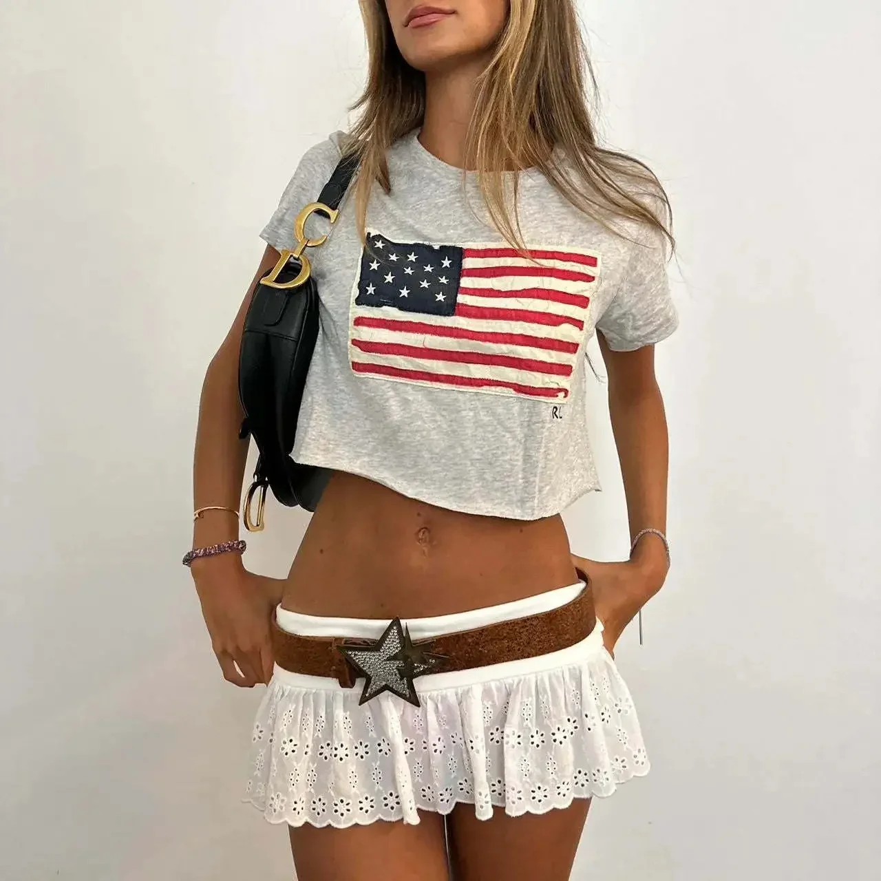 Flag Bore Tee – Grey T-Shirt - Image 6