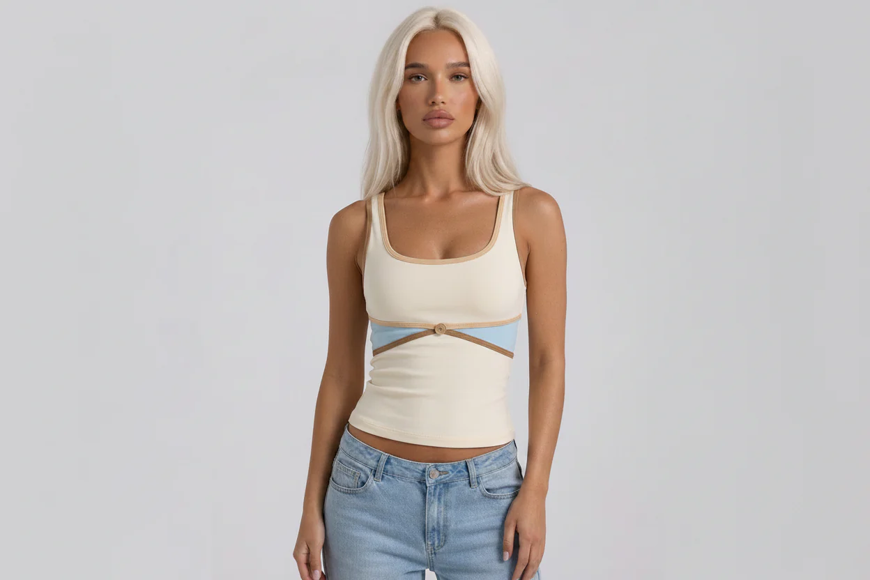 Contrast Strap Tank Top - Image 2