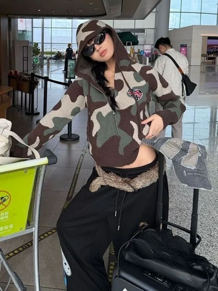 Camouflage Hooded Cardigan – Hoodies & Sweatshirts - Image 4