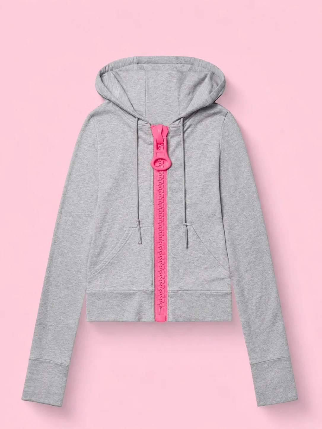 Oversized Zipper Hoodie – Gray Hoodies & Sweatshirts - Image 2