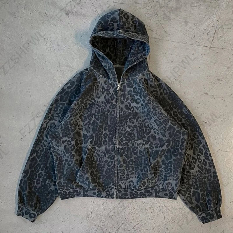 Black Leopard Print Hoodie – Hoodies & Sweatshirts - Image 2