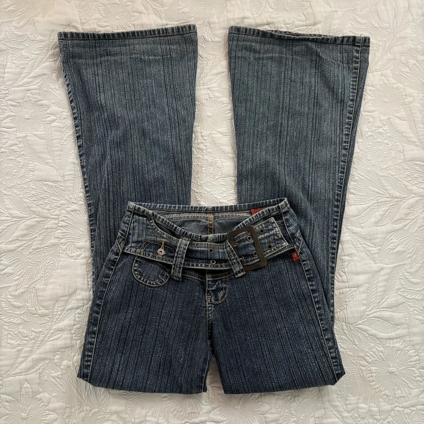 Low Rise Flare Jeans – Brown