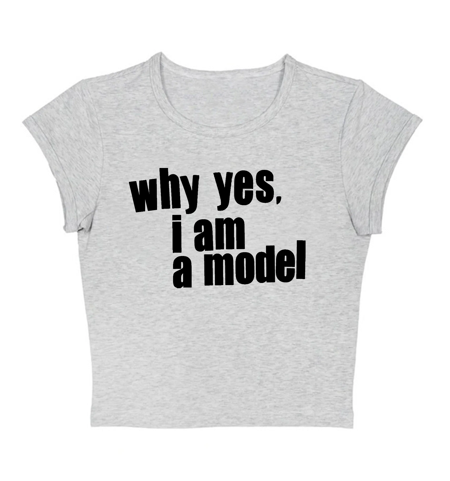Why Yes. I am Model Baby Tee – Black T-Shirt - Image 8